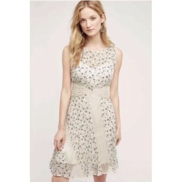 NEW Anthropologie Floreat Windswept Lace Dress Women's 8 Floral Print Zip - Picture 2 of 8